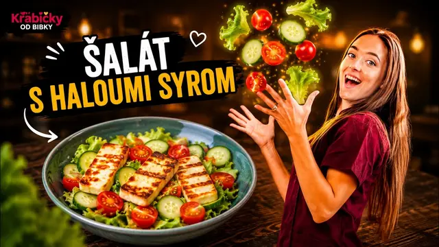 Recept: šalát s halloumi a medovo-horčicovou omáčkou